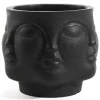 casaNOVA Übertopf GESICHT 20 cm schwarz
