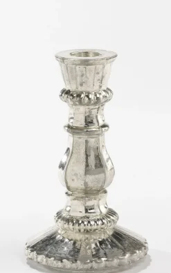 casaNOVA Kerzenständer klein 14 cm silberfarbig