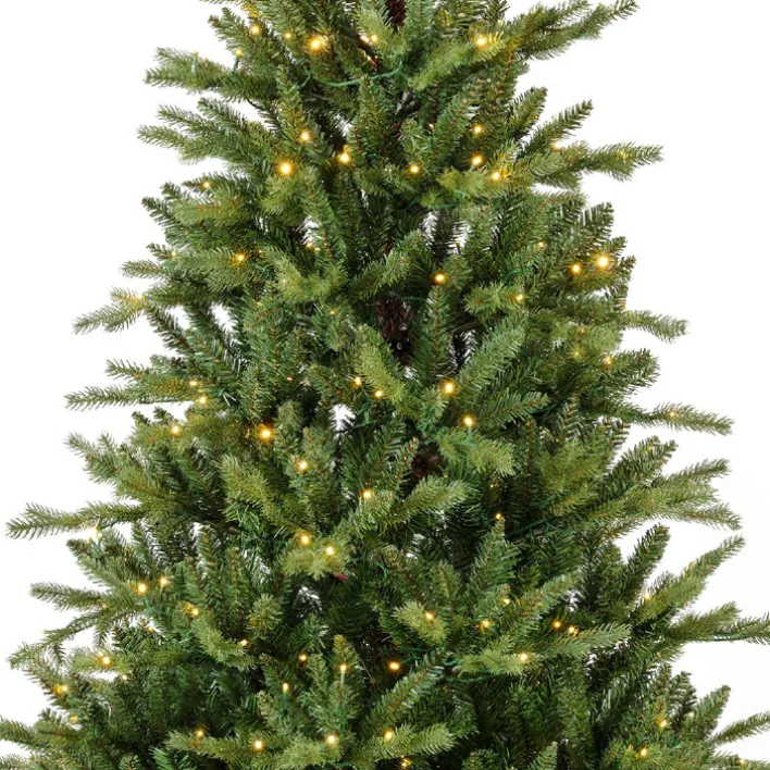 casaNOVA Künstlicher Weihnachtsbaum mit LED-Beleuchtung Kunststoff/Metall 240 x 152 x 152 cm Grün/Schwarz