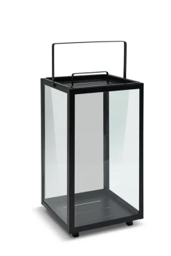 casaNOVA Laterne 45 cm Metall/Glas schwarz