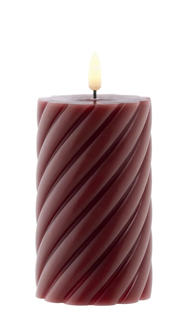 casaNOVA LED Kerze DRILL 15 cm rot