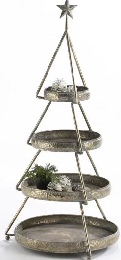 casaNOVA Weihnachten Etagere GOLDENE PRACHT 102 cm