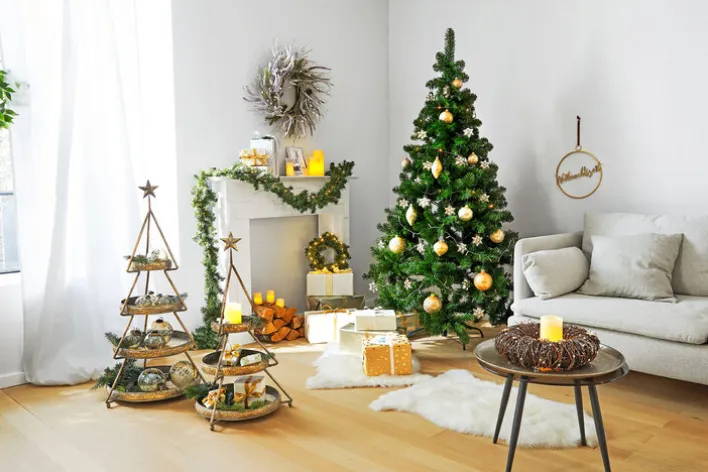 casaNOVA Weihnachten Etagere GOLDENE PRACHT 102 cm