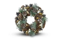 casaNova Weihnachtsdeko Kranz 9 cm Braun-Grün