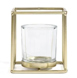 casaNOVA Windlicht 12 cm goldfarbig