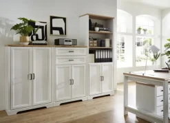CASAVANTI Aktenschrank JASMIN mit 2 Schubkästen Pinie hell/ Artisan Eiche
