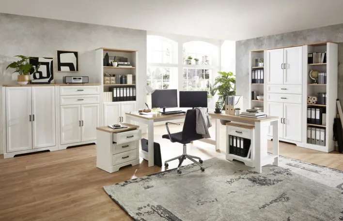 CASAVANTI Aktenschrank JASMIN mit 2 Schubkästen Pinie hell/ Artisan Eiche