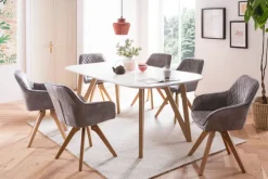 CASAVANTI Armlehnstuhl Samtvelours grau/braun
