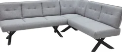 CASAVANTI Eckbank MIA Metall/Stoffbezug hellgrau 214 x 176 cm
