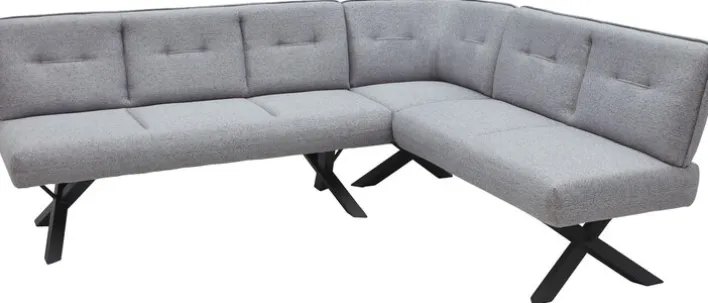 CASAVANTI Eckbank MIA Metall/Stoffbezug hellgrau 214 x 176 cm