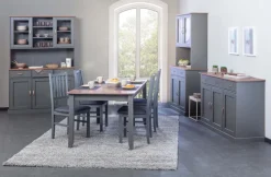 CASAVANTI Esstisch NICLAS 1.1 160x90x75 cm Massivholz grau/braun