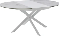 CASAVANTI Esstisch PLAZZA 120-170 x 76 cm weiß/Keramikoptik