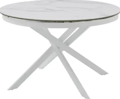 CASAVANTI Esstisch PLAZZA 120-170 x 76 cm weiß/Keramikoptik