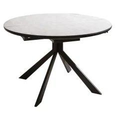 CASAVANTI Esstisch rund DEVENTER 120-160 cm hellgrau