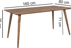 CASAVANTI Esstisch 160 x 80 cm braun