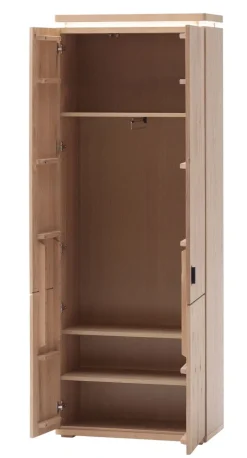 CASAVANTI Garderobenschrank MADRID 75 x 204 cm Balkeneiche Bianco massiv