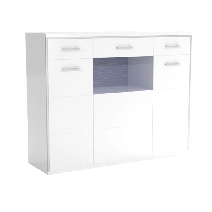 CASAVANTI Highboard TRENTO 154 x 121 cm NB Hochglanz weiß
