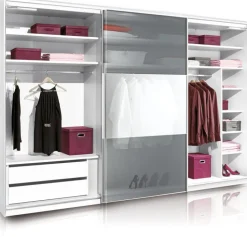 CASAVANTI Kleiderschrank INCLUDO 249 x 222 cm NB weiß/schwarz
