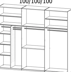 CASAVANTI Kleiderschrank PURISMA Alpinweiß/ Glas Kristallweiß