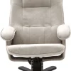 CASAVANTI Sessel mit Hocker 2-teilig hellgrau