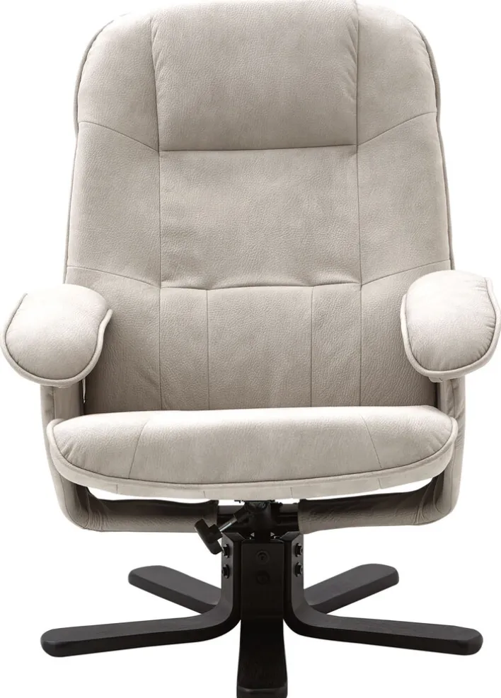 CASAVANTI Sessel mit Hocker 2-teilig hellgrau