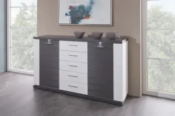 CASAVANTI Sideboard MANHATTAN Hochglanz Weiß ca. 156 x 90 x 42 cm