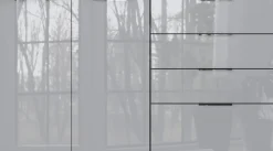 CASAVANTI Sideboard OAKLAND 184 x 102 cm Glas Graphit/Silbergrau