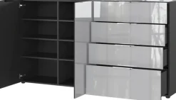CASAVANTI Sideboard OAKLAND 184 x 102 cm Glas Graphit/Silbergrau