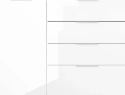 CASAVANTI Sideboard OAKLAND 134 x 102 cm Glas Weiß/Weiß
