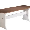 CASAVANTI Sitzbank JACOB 32.2 Weiß Massivholz / braun
