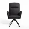 CASAVANTI Stuhl MAILAND 87 x 61 x 66 cm Metall Microfaser drehbar Dunkelgrau
