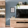 CASAVANTI Wohnwand BARCELONA 4-teilig Balkeneiche bianco