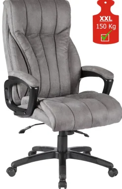 Chefsessel JOHN XXL 150 kg Schwarz/ Grau