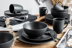 CreaTable Kaffeebecher SOFT TOUCH 6er Set 300 ml schwarz matt
