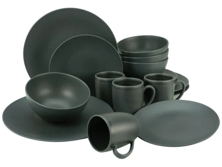 CreaTable Kaffeebecher SOFT TOUCH 6er Set 300 ml schwarz matt