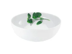 CreaTable Schale KRÄUTER BASILIKUM 30 cm Porzellan weiß