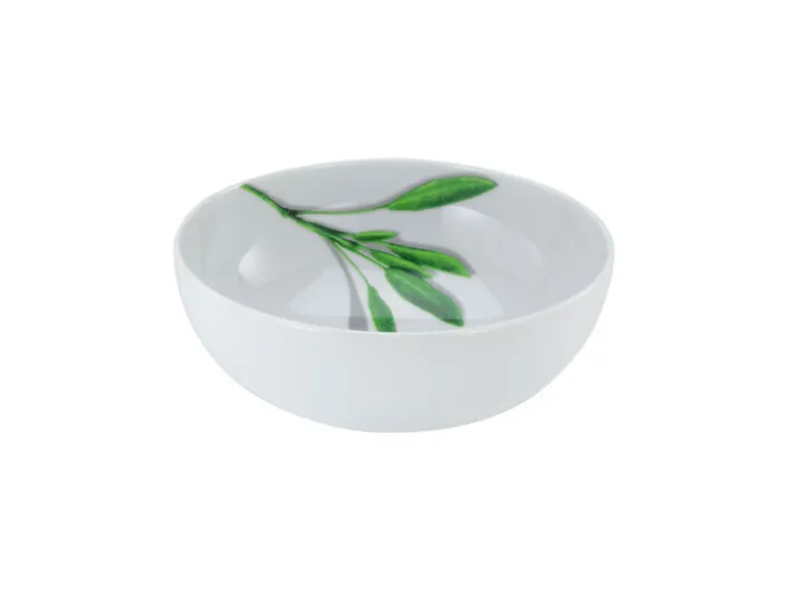 CreaTable Schale KRÄUTER SALBEI 20 cm Porzellan weiß