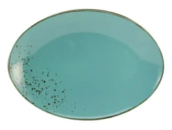 CreaTable Servierplatte NATURE COLLECTION Oval türkisblau