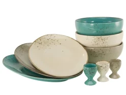 CreaTable Servierplatte NATURE COLLECTION Oval türkisblau