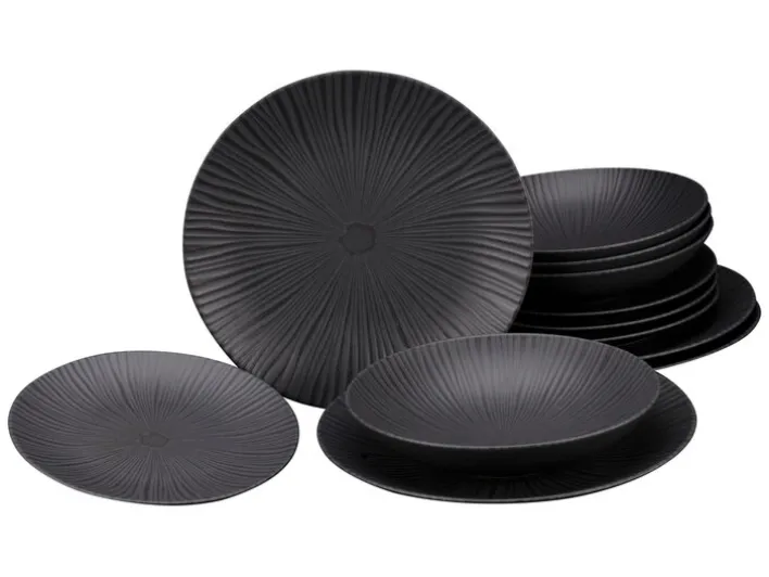 CreaTable Tafelservice VESUVIO 12-teilig schwarz