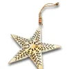 Deko Anhänger CALM & COSY Metall 15 x 15 x 1,5 cm goldfarbig/weiß