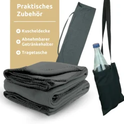 deluxe4home Hängesessel BOHO 4-teilig anthrazit