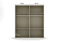 Drehtürenschrank CAMBRIDGE 2 180 x 210 x 54 cm Alpinweiß