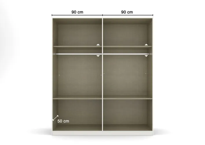 Drehtürenschrank CAMBRIDGE 2 180 x 210 x 54 cm Alpinweiß