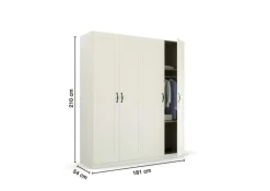 Drehtürenschrank CAMBRIDGE 2 180 x 210 x 54 cm Alpinweiß