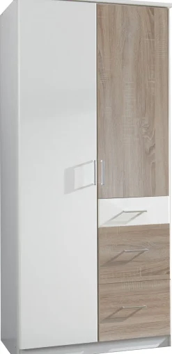 Drehtürenschrank CLICK weiß/ braun