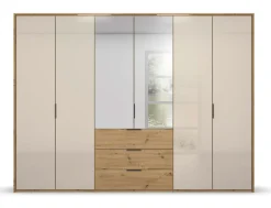 Drehtürenschrank SEAMO Artisan Eiche/ Glas Champagner