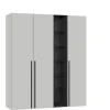 Drehtürenschrank V1 3-türig grau/ schwarz