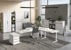 Eckschreibtisch LORENZ 240x220 cm weiß