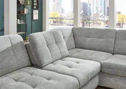 Ecksofa SEVRAN mit Schlaffunktion 242 x 210 cm alu